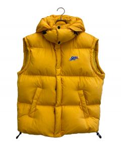 メンズ DIESEL vintage加工 ブラウンデニム 中綿入りベスト/M