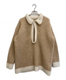 Ameri（アメリ）の古着「MIX FEATHER SKIPPER KNIT TOP」｜ブラウン