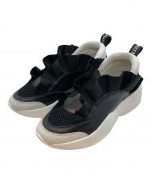 Emilio Pucci（エミリオ プッチ）の古着「フリルスニーカー」｜ホワイト×ブラック