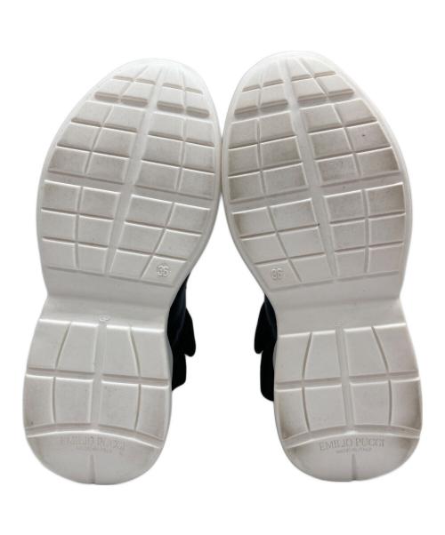 Emilio Pucci（エミリオ プッチ）Emilio Pucci (エミリオ プッチ) フリルスニーカー ホワイト×ブラック サイズ:36の古着・服飾アイテム