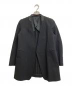 BACCAバッカ）の古着「コットンピケノーカラーロングジャケット」｜ブラック
