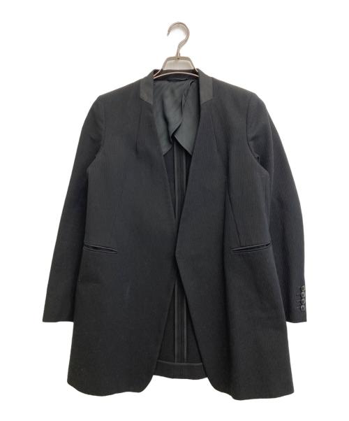 BACCA（バッカ）BACCA (バッカ) コットンピケノーカラーロングジャケット ブラック サイズ:34の古着・服飾アイテム