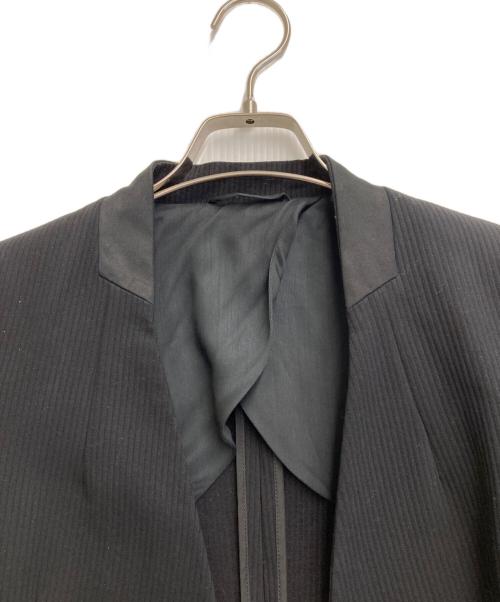 BACCA（バッカ）BACCA (バッカ) コットンピケノーカラーロングジャケット ブラック サイズ:34の古着・服飾アイテム