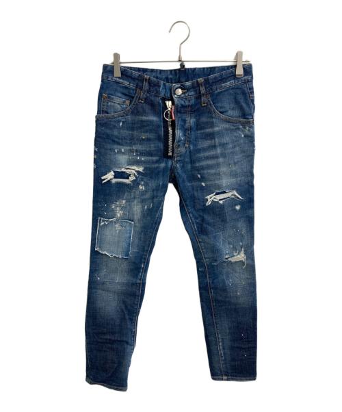 DSQUARED2（ディースクエアード）DSQUARED2 (ディースクエアード) Skater フロントBIGジップ デニムパンツ ブルー サイズ:SIZE 42の古着・服飾アイテム