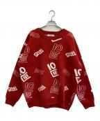 TENBOXテンボックス）の古着「OG Logo Jacquard Sweater」｜レッド