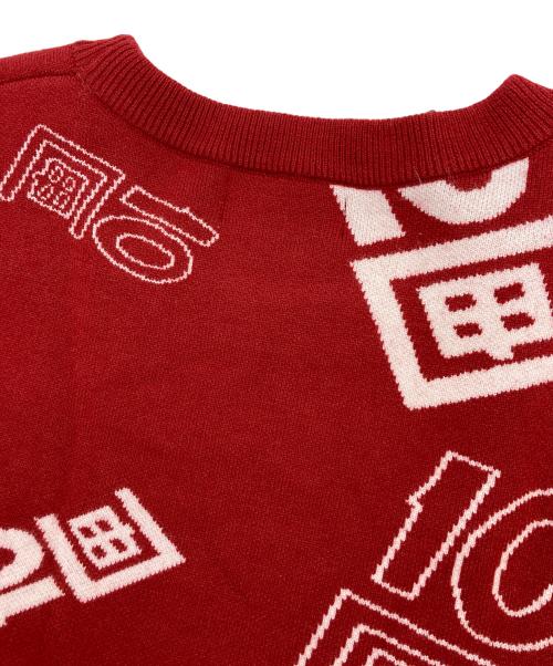 TENBOX（テンボックス）TENBOX (テンボックス) OG Logo Jacquard Sweater レッド サイズ:M 未使用品の古着・服飾アイテム