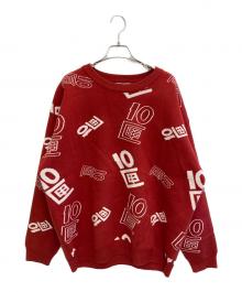 TENBOX（テンボックス）の古着「OG Logo Jacquard Sweater」｜レッド
