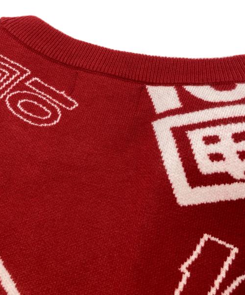 TENBOX（テンボックス）TENBOX (テンボックス) OG Logo Jacquard Sweater レッド サイズ:L 未使用品の古着・服飾アイテム