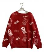 TENBOXテンボックス）の古着「OG Logo Jacquard Sweater」｜レッド