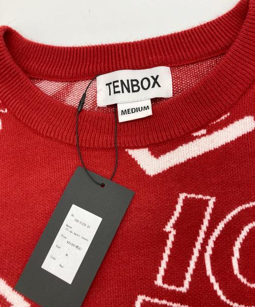 TENBOX（テンボックス）TENBOX (テンボックス) OG Logo Jacquard Sweater レッド サイズ:M 未使用品の古着・服飾アイテム