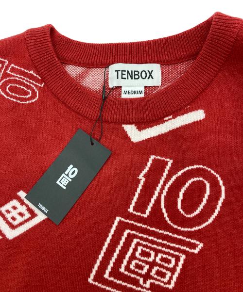 TENBOX（テンボックス）TENBOX (テンボックス) OG Logo Jacquard Sweater レッド サイズ:M 未使用品の古着・服飾アイテム