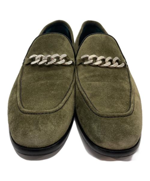 JIMMY CHOO（ジミーチュウ）JIMMY CHOO (ジミーチュウ) チェーンローファー グリーン サイズ:SIZE 41 1/2の古着・服飾アイテム