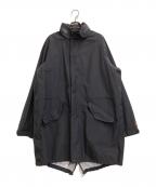 nano・universe×SIERRA DESIGNSナノ・ユニバース×シエラデザインズ）の古着「21SS フーデッドナイロンロングコート」｜ブラック