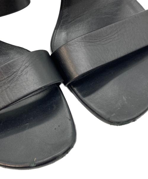 BURBERRY（バーバリー）BURBERRY (バーバリー) TBロゴレザーヒールサンダル ブラック サイズ:38の古着・服飾アイテム