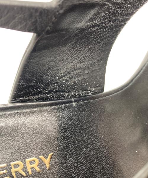 BURBERRY（バーバリー）BURBERRY (バーバリー) TBロゴレザーヒールサンダル ブラック サイズ:38の古着・服飾アイテム