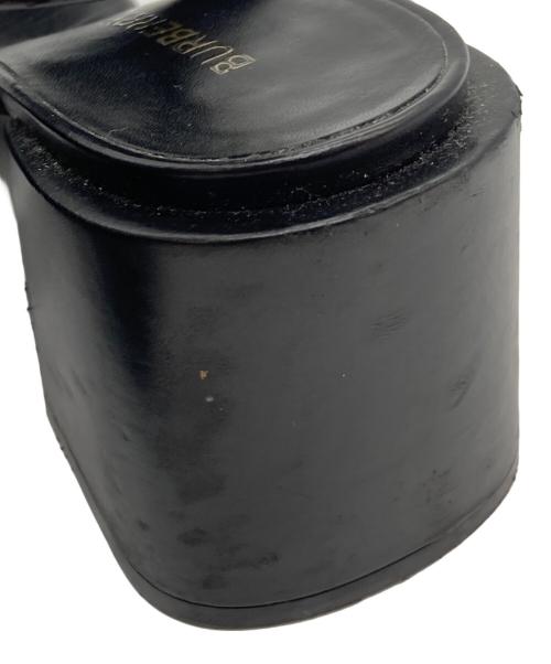 BURBERRY（バーバリー）BURBERRY (バーバリー) TBロゴレザーヒールサンダル ブラック サイズ:38の古着・服飾アイテム