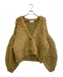 1er Arrondissement（プルミエ アロンディスモン）の古着「ウェーブ起毛ランタンスリーブカーディガン」｜ブラウン