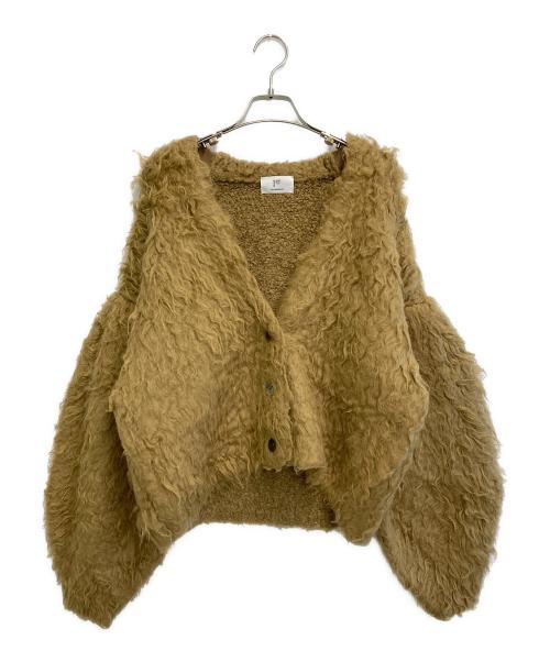 1er Arrondissement（プルミエ アロンディスモン）1er Arrondissement (プルミエ アロンディスモン) ウェーブ起毛ランタンスリーブカーディガン ブラウン サイズ:-の古着・服飾アイテム