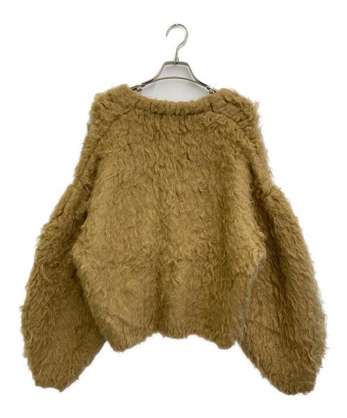 1er Arrondissement（プルミエ アロンディスモン）1er Arrondissement (プルミエ アロンディスモン) ウェーブ起毛ランタンスリーブカーディガン ブラウン サイズ:-の古着・服飾アイテム