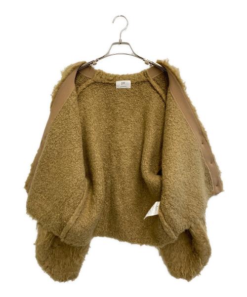 1er Arrondissement（プルミエ アロンディスモン）1er Arrondissement (プルミエ アロンディスモン) ウェーブ起毛ランタンスリーブカーディガン ブラウン サイズ:-の古着・服飾アイテム