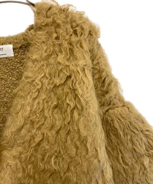 1er Arrondissement（プルミエ アロンディスモン）1er Arrondissement (プルミエ アロンディスモン) ウェーブ起毛ランタンスリーブカーディガン ブラウン サイズ:-の古着・服飾アイテム