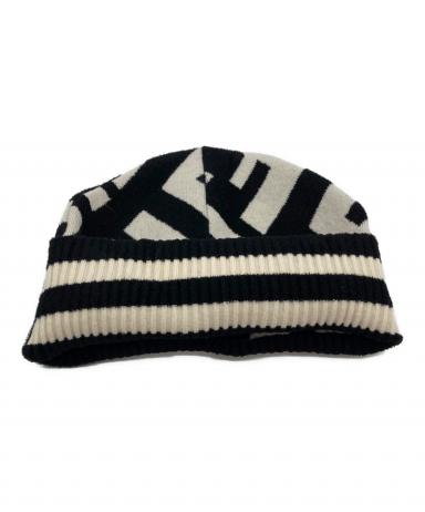 中古・古着通販】FENDI (フェンディ) ニット帽 ブラック×ホワイト