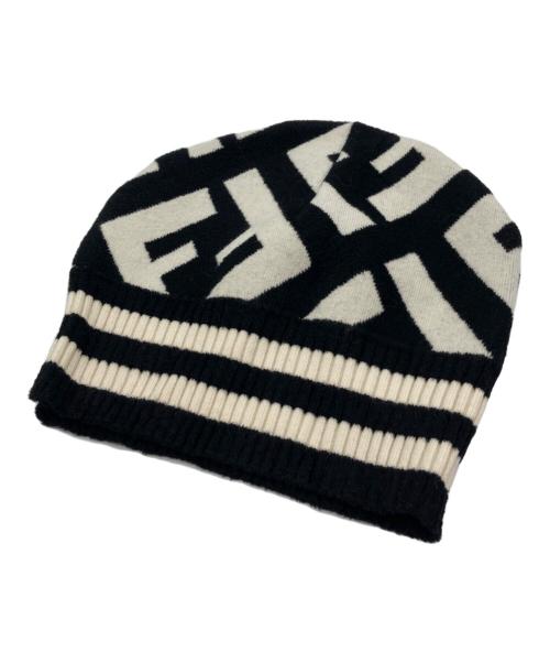 FENDI（フェンディ）FENDI (フェンディ) ニット帽 ブラック×ホワイトの古着・服飾アイテム