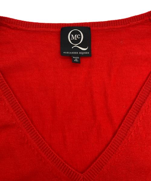 ALEXANDER McQUEEN（アレキサンダーマックイーン）ALEXANDER McQUEEN (アレキサンダーマックイーン) Vネックニット レッド サイズ:SIZE Sの古着・服飾アイテム
