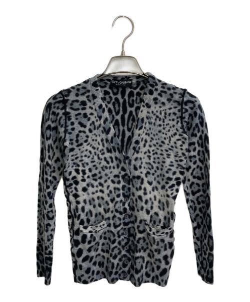 DOLCE & GABBANA（ドルチェ＆ガッバーナ）DOLCE & GABBANA (ドルチェ＆ガッバーナ) レオパード柄カーディガン グレー×ブラック サイズ:不明の古着・服飾アイテム