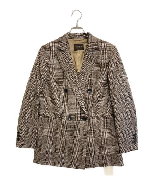 TOMORROW LAND（トゥモローランド）TOMORROW LAND (トゥモローランド) 21AWシックグレンチェック ダブルブレストジャケット ブラウン サイズ:M 未使用品の古着・服飾アイテム