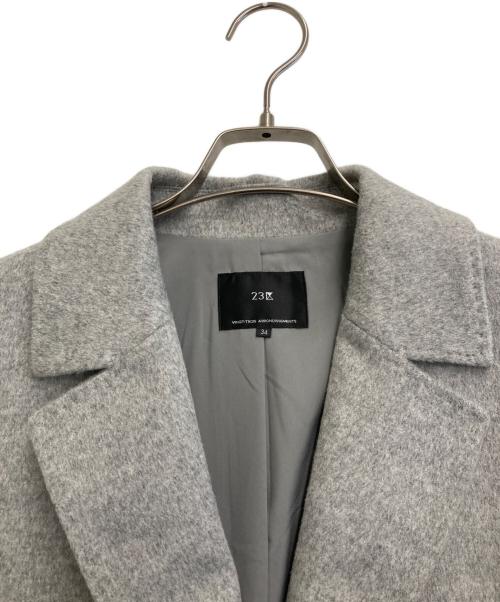 23区（ニジュウサンク）23区 (ニジュウサンク) 23AWウールカシミヤビーバーチェスターコート グレー サイズ:34 未使用品の古着・服飾アイテム