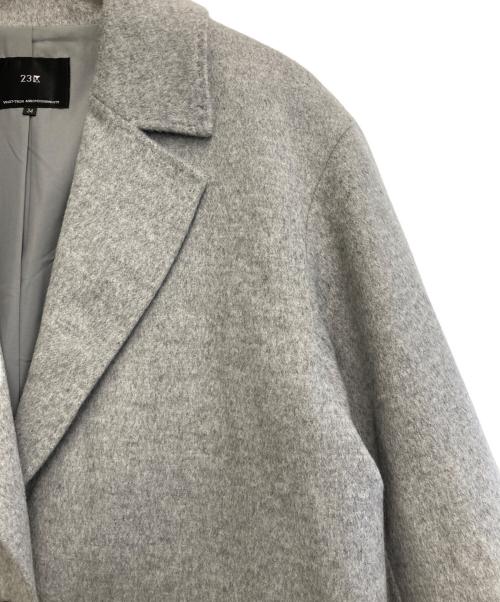 23区（ニジュウサンク）23区 (ニジュウサンク) 23AWウールカシミヤビーバーチェスターコート グレー サイズ:34 未使用品の古着・服飾アイテム