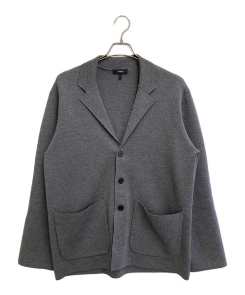 theory（セオリー）theory (セオリー) ニットジャケット グレー サイズ:Lの古着・服飾アイテム