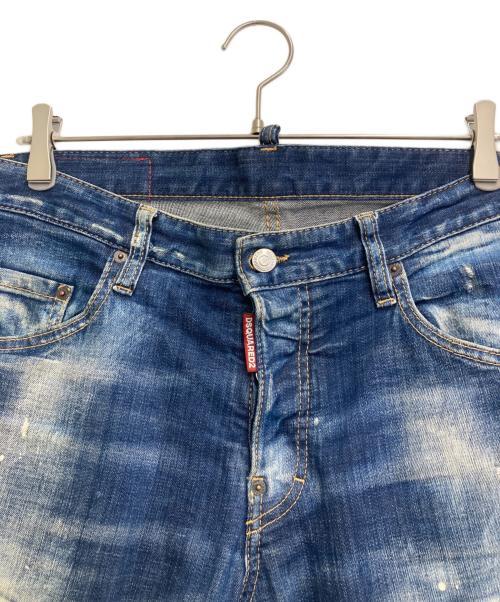 DSQUARED2（ディースクエアード）DSQUARED2 (ディースクエアード) ダメージデニムパンツ インディゴ サイズ:48の古着・服飾アイテム