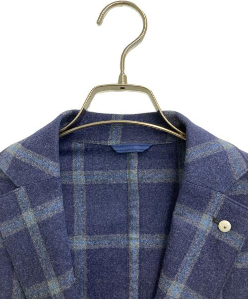 L.B.M.1911（エルビーエム1911）L.B.M.1911 (エルビーエム1911) ウールチェックテーラードジャケット ネイビー×ブルー サイズ:44の古着・服飾アイテム