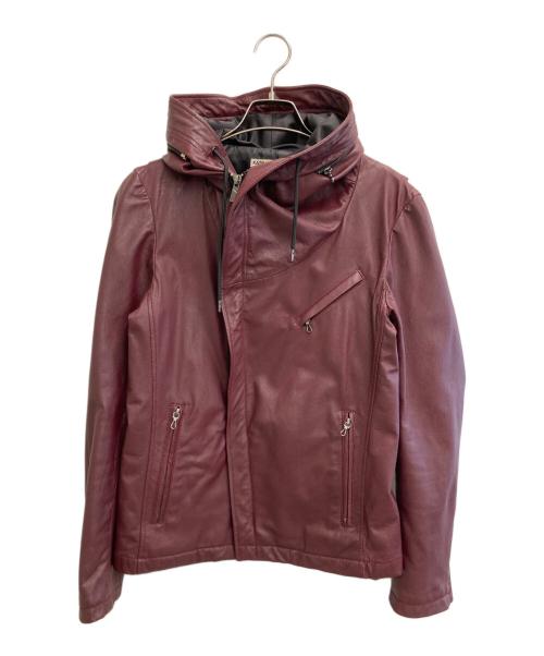 KATHARINE HAMNETT（キャサリンハムネット）KATHARINE HAMNETT (キャサリンハムネット) レザージャケット レッド サイズ:Mの古着・服飾アイテム