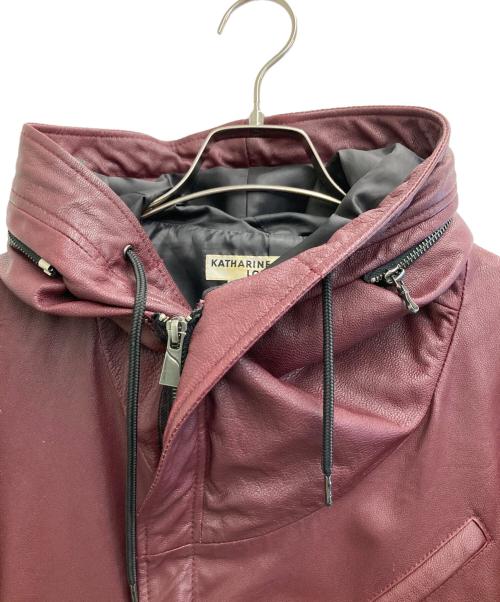 KATHARINE HAMNETT（キャサリンハムネット）KATHARINE HAMNETT (キャサリンハムネット) レザージャケット レッド サイズ:Mの古着・服飾アイテム