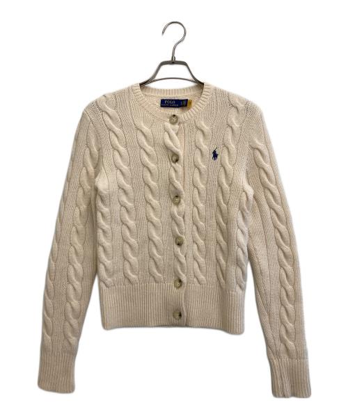 POLO RALPH LAUREN（ポロ・ラルフローレン）POLO RALPH LAUREN (ポロ・ラルフローレン) カシミヤ混ケーブルカーディガン ベージュ サイズ:XSの古着・服飾アイテム