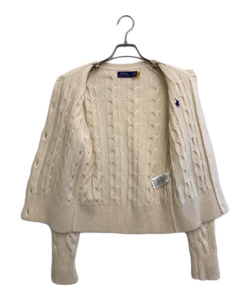 POLO RALPH LAUREN（ポロ・ラルフローレン）POLO RALPH LAUREN (ポロ・ラルフローレン) カシミヤ混ケーブルカーディガン ベージュ サイズ:XSの古着・服飾アイテム