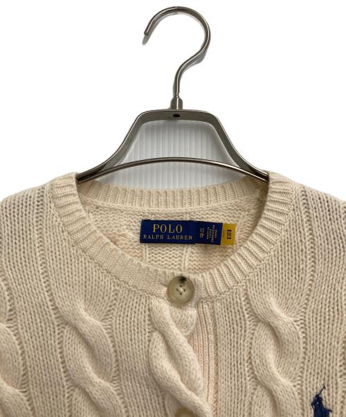 POLO RALPH LAUREN（ポロ・ラルフローレン）POLO RALPH LAUREN (ポロ・ラルフローレン) カシミヤ混ケーブルカーディガン ベージュ サイズ:XSの古着・服飾アイテム