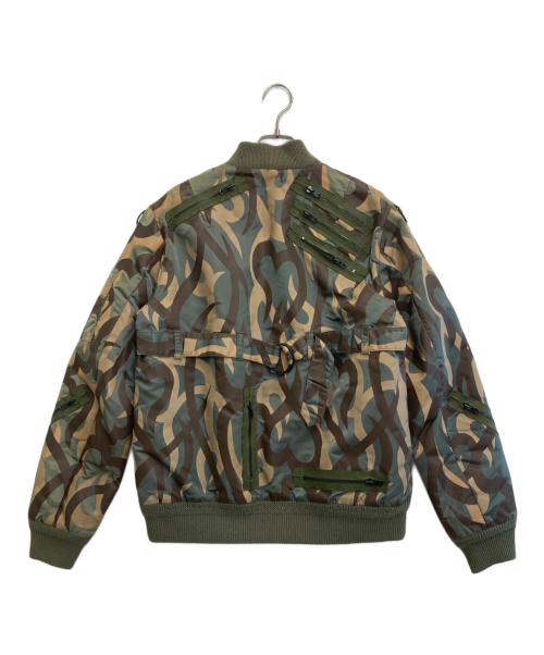 NUMBER (N)INE（ナンバーナイン）NUMBER (N)INE (ナンバーナイン) ハートトライバルカモ MA-1 グリーン サイズ:3の古着・服飾アイテム