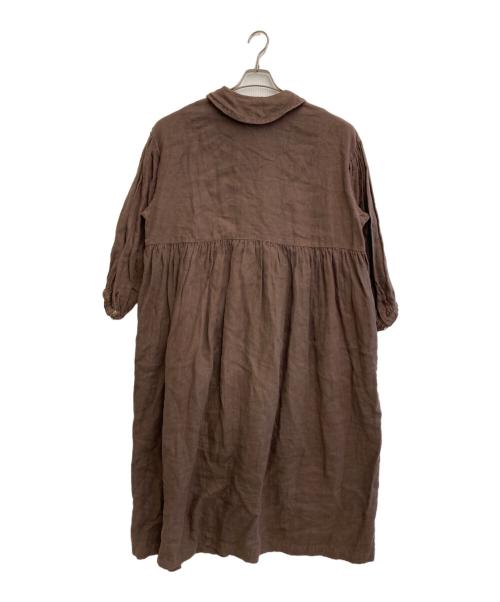 nest Robe（ネストローブ）nest Robe (ネストローブ) リネンワンピース ブラウン サイズ:Fの古着・服飾アイテム