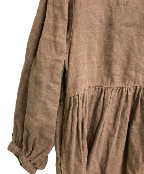 nest Robe（ネストローブ）nest Robe (ネストローブ) リネンワンピース ブラウン サイズ:Fの古着・服飾アイテム