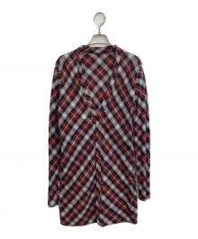 ISAMU KATAYAMA BACKLASH（イサムカタヤマ・バックラッシュ）の古着「シルクコットンロング カーディガン」｜ブラック×レッド