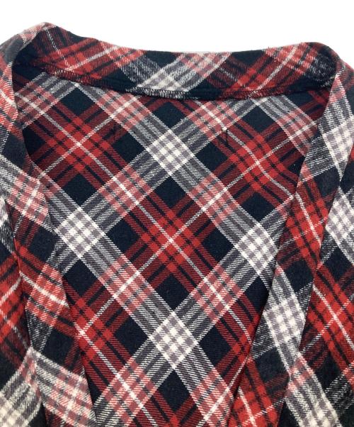 ISAMU KATAYAMA BACKLASH（イサムカタヤマ・バックラッシュ）ISAMU KATAYAMA BACKLASH (イサムカタヤマ・バックラッシュ) シルクコットンロング カーディガン ブラック×レッド サイズ:Sの古着・服飾アイテム