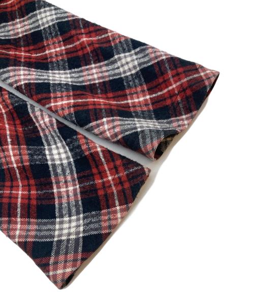 ISAMU KATAYAMA BACKLASH（イサムカタヤマ・バックラッシュ）ISAMU KATAYAMA BACKLASH (イサムカタヤマ・バックラッシュ) シルクコットンロング カーディガン ブラック×レッド サイズ:Sの古着・服飾アイテム