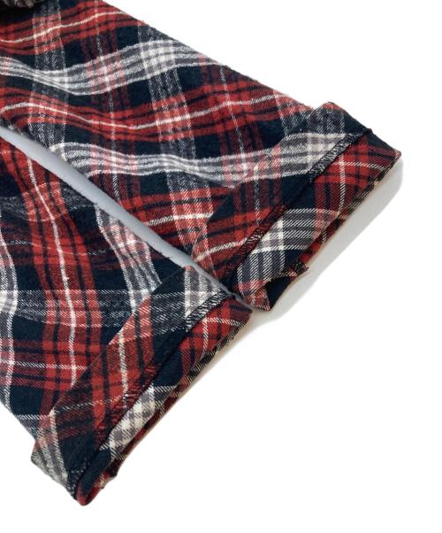 ISAMU KATAYAMA BACKLASH（イサムカタヤマ・バックラッシュ）ISAMU KATAYAMA BACKLASH (イサムカタヤマ・バックラッシュ) シルクコットンロング カーディガン ブラック×レッド サイズ:Sの古着・服飾アイテム