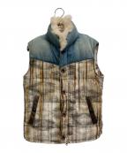 ISAMU KATAYAMA BACKLASHイサムカタヤマ・バックラッシュ）の古着「デニムジャガードベスト」｜ブラウン×ブルー