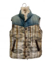 ISAMU KATAYAMA BACKLASH（イサムカタヤマ・バックラッシュ）の古着「デニムジャガードベスト」｜ブラウン×ブルー