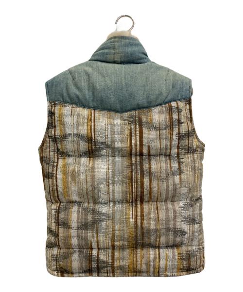 ISAMU KATAYAMA BACKLASH（イサムカタヤマ・バックラッシュ）ISAMU KATAYAMA BACKLASH (イサムカタヤマ・バックラッシュ) デニムジャガードベスト ブラウン×ブルー サイズ:Sの古着・服飾アイテム